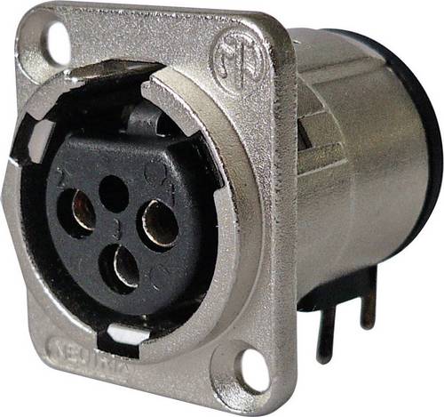 Neutrik NC3FD-H-0 XLR-Steckverbinder Flanschbuchse, Kontakte gewinkelt Polzahl: 3 Silber 1St.