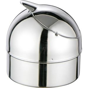 Böttcher-AG Aschenbecher silber, Indoor & Outdoor, mit Deckel, Tischascher aus Metall, 9 x 9 cm, winddicht, 0,25 Liter