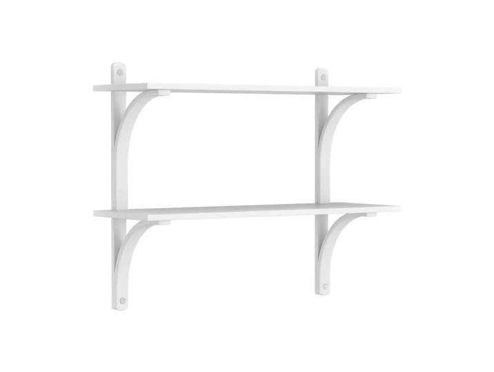 Swedese Levi étagère Frêne blanc-acier inoxydable, 2 étagères, 90 cm