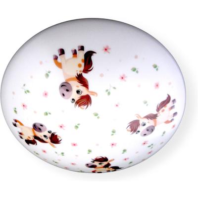NIERMANN Deckenleuchte "Kinderlampe mit Motiv "Pony Paula", Kinderzimmer", bunt (weiß, bunt), 1, Ø 35cm H: 9cm, 1 Stk., Leuchten, bruchsichere Deckenschale, Deckenleuchte