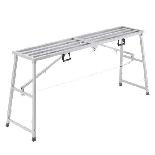 VEVOR Werkplatform van gelegeerd staal, Verstelbare hoogte 900-1500 mm, Zilver, Draagvermogen 400 kg