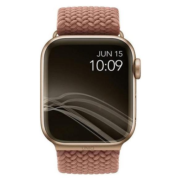Uniq Aspen Bracelet Tresse Apple Watch 40 38mm Rose Raisin (38 mm, 40 mm, 41 mm, dehnbares Gewebe aus Polyestergarnen, Hochwertiges) (UNIQ108741)
