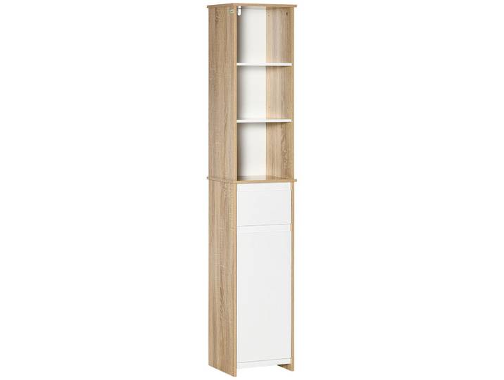 ComfortXL Hochschrank De-12343 3 Nischen Eiche hell, Naturfarben, 30x171.2x32.6 cm, Badezimmer, Badmöbel, Hochschränke