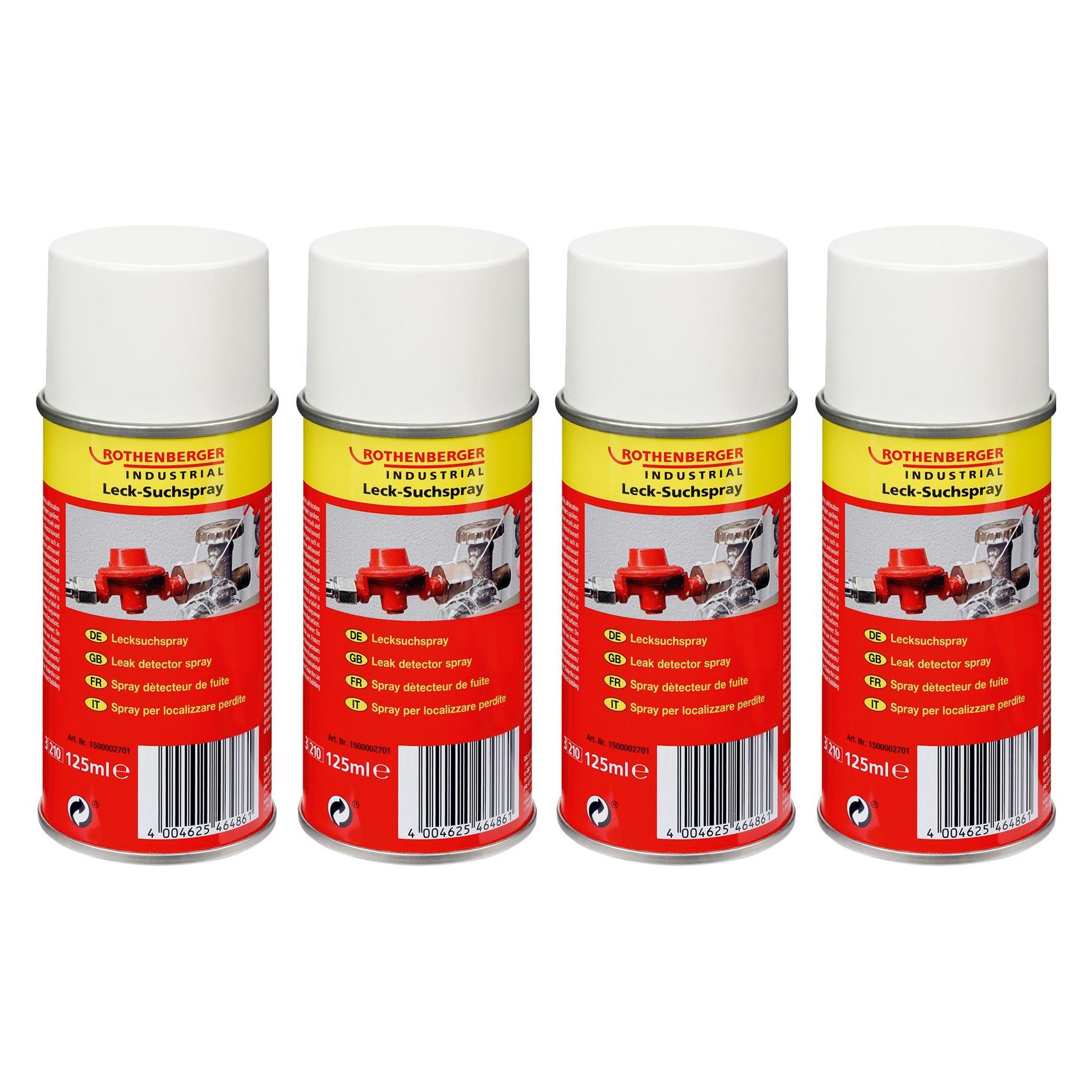 Rothenberger Lecksuchspray Auffinden von Undichtigkeiten 125 ml, 4 Stück (1500003903)