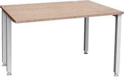 Schäfer Shop Genius Schreibtisch MODENA FLEX, 4-Fuß-Quadratrohr, verkürzte Seitenteile, B 800 mm, ahorn