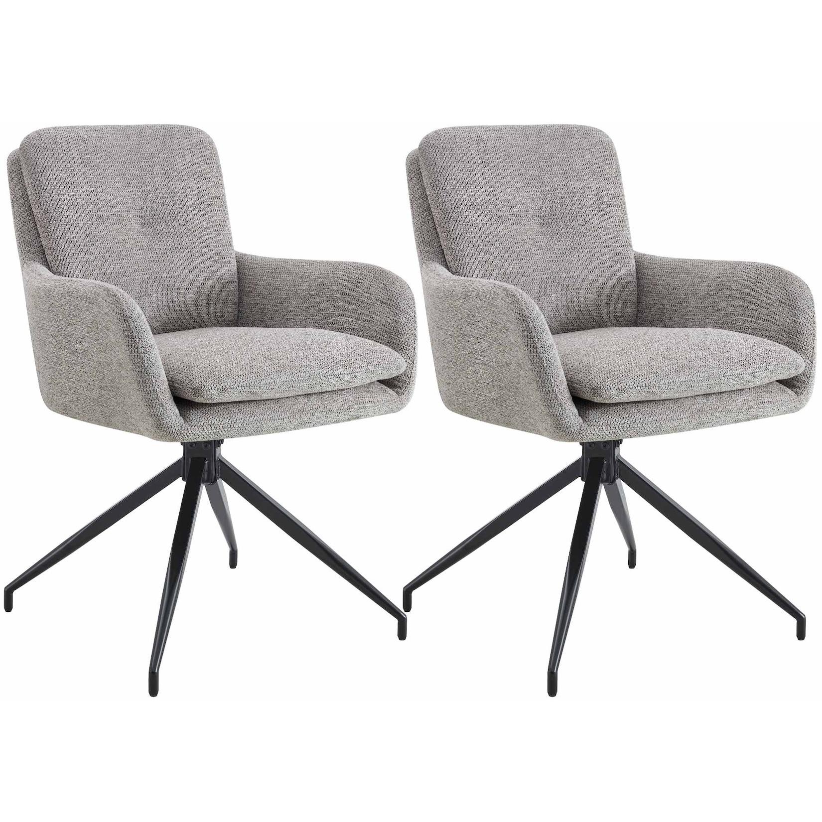 CLP 2er Set Esszimmerstuhl Pickett Stoff Farbe: taupe