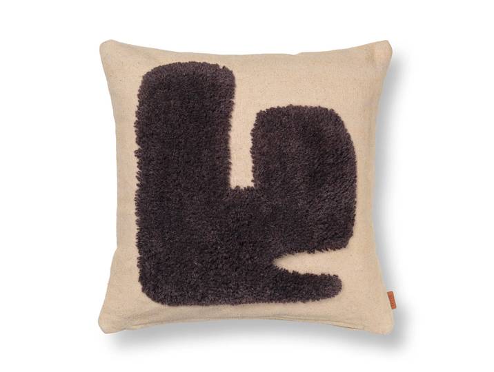 Ferm Living Coussin Lay 50x50 cm Sable / Brun foncé