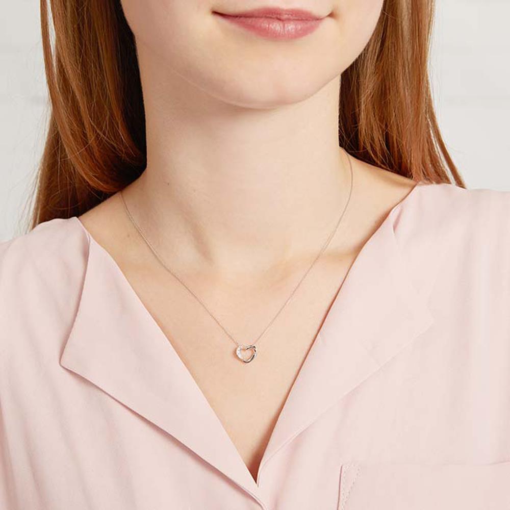 Unique 585er Weißgold-Anhänger Herz 4 Diamanten silber