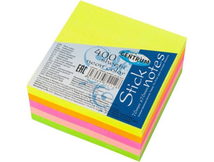 Stick notes neon - 400 vel - 76x76mm - 82212