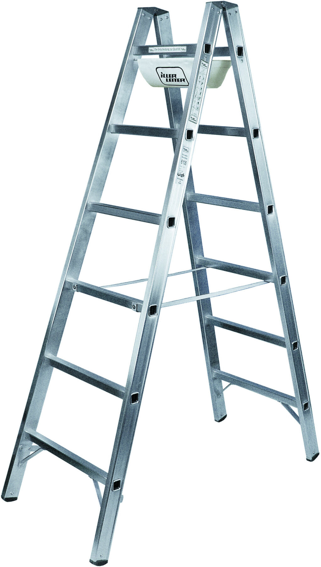 ILLER-LEITER Alu-Sprossenstehleiter 2x8 Sprossen 6108 ; Iller Leiter)