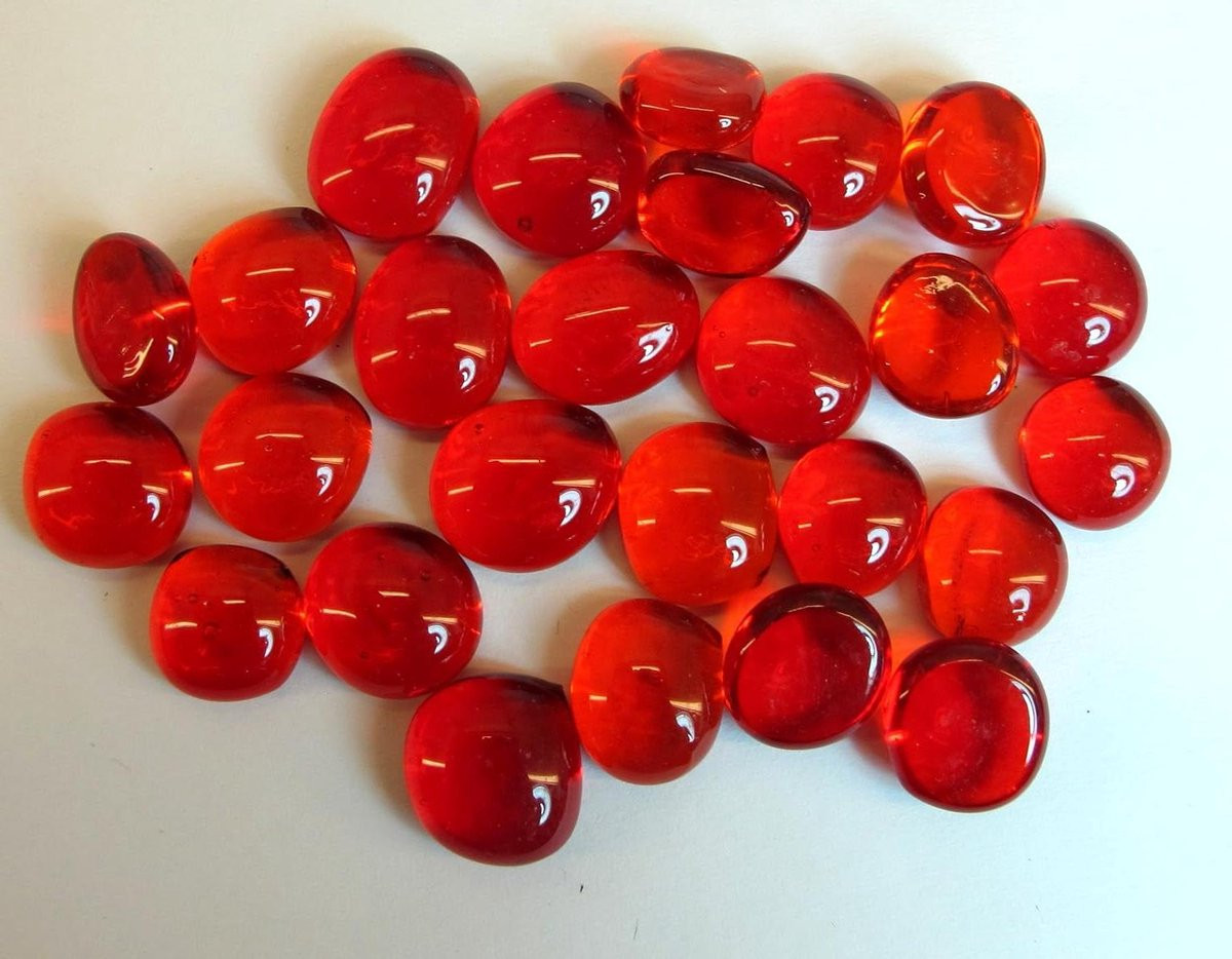Rode Glasnuggets - Sierstenen voor decoratie van bloempotten - 200 gram