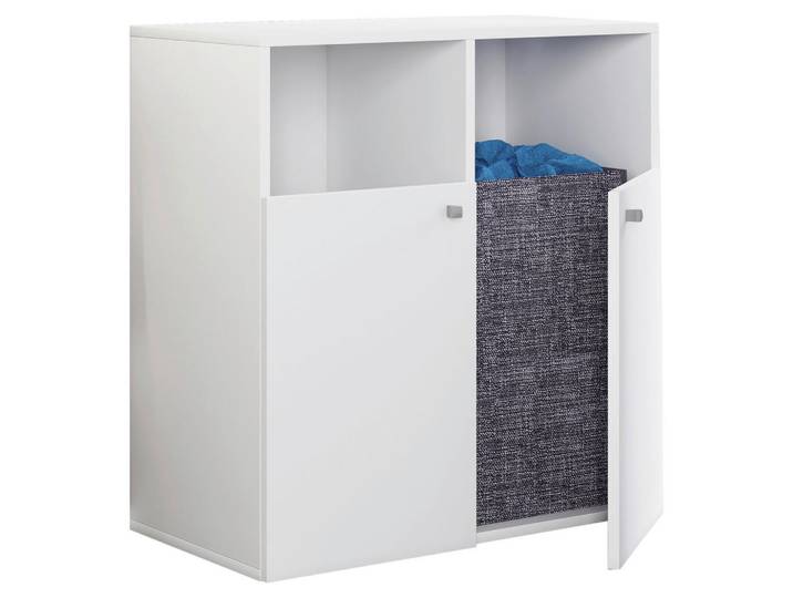 Mid.you Wäscheschrank Klidas, Weiß, 80 cm, Waschküche, Wäscheschrank