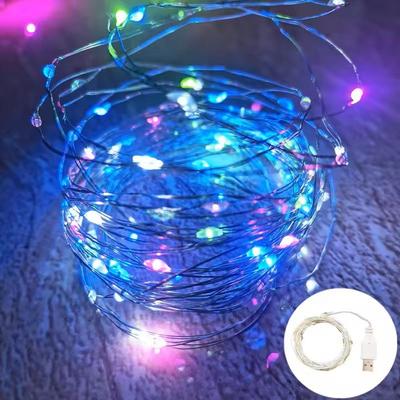 Uplift Treasures USB LED Silver Wire Fairy String Lights mulitcolor 5 M 50 Led