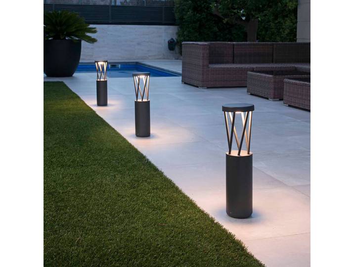 FARO BARCELONA LED Wegeleuchte Twist, schwarz, Aluminium, Modern
