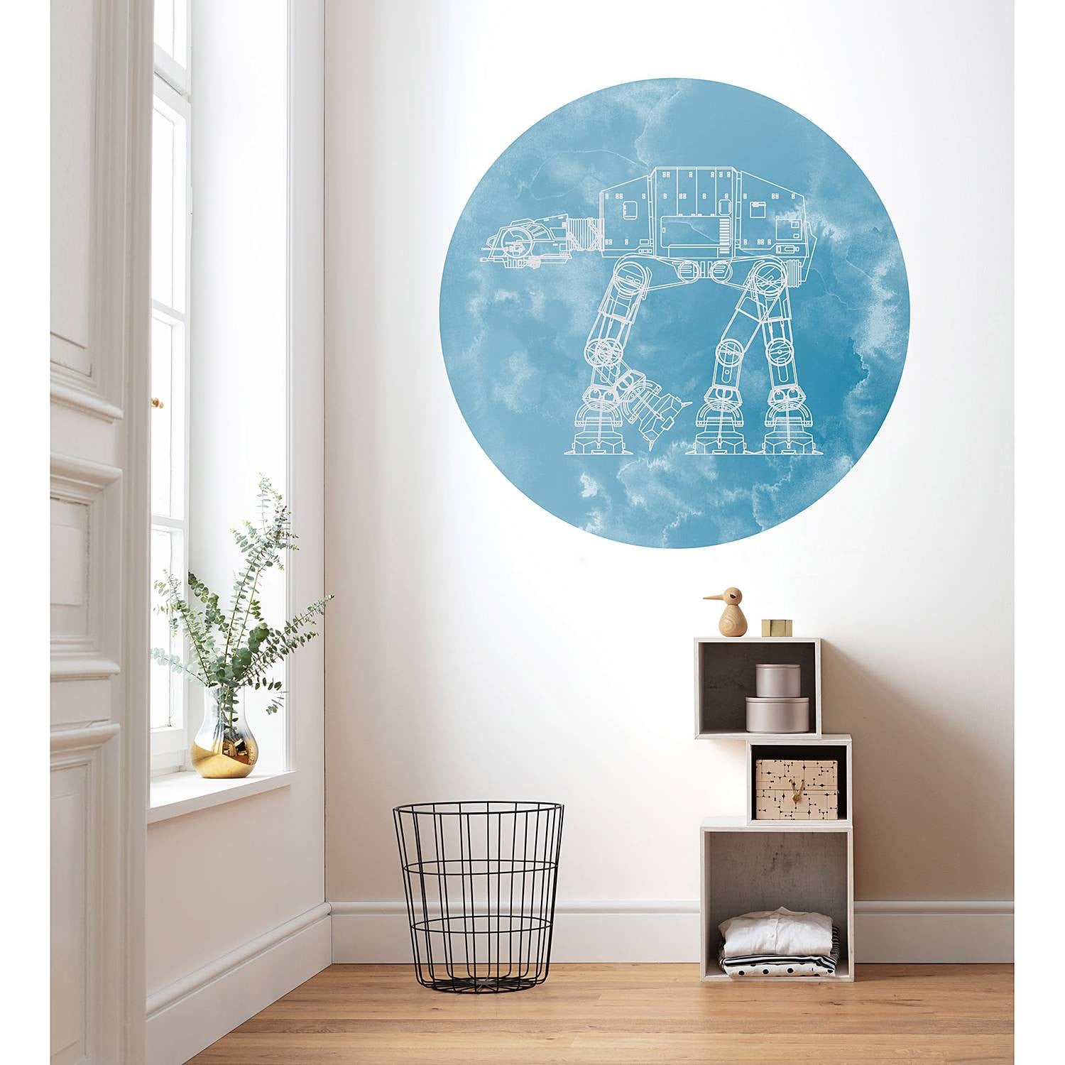 home24 Fotobehang Star Wars AT-AT Multicolour Blauw B: 125 cm, H: 125 cm