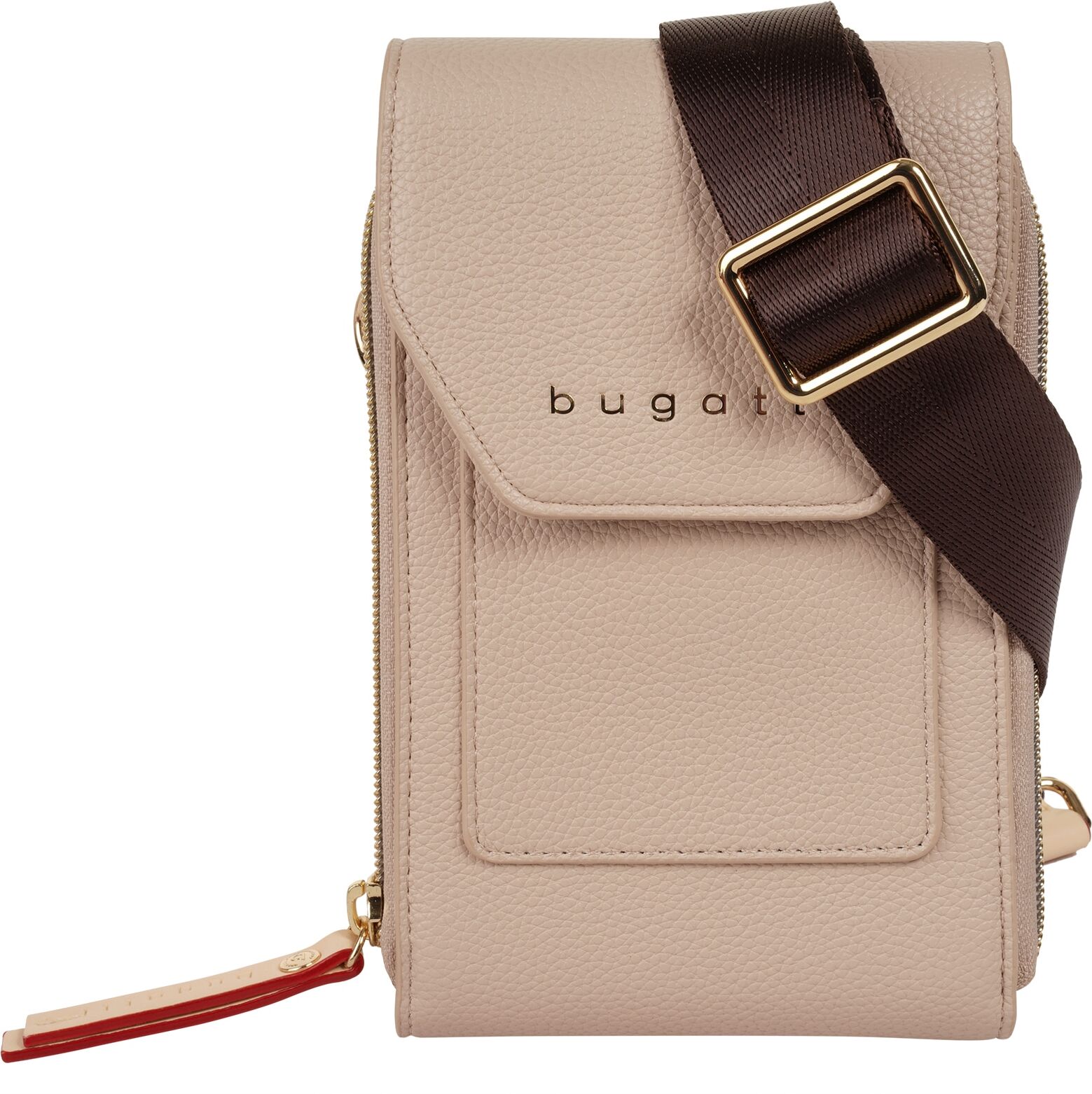 Abendtasche BUGATTI "BUGATTI Damen ELLA", Damen, Gr. B/H/T: 11cm x 17cm x 4cm onesize, beige, Kunstfaser, leicht glänzend, unifarben, Taschen Abendtasche beige B/H/T: 11cm x 17cm x 4cm onesize