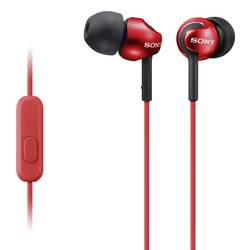 Sony MDR-EX110AP In Ear Kopfhörer kabelgebunden Stereo Rot Headset Handy MDREX110APR.CE7