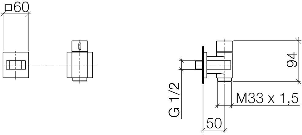 Dornbracht WaterTube Kneipp-Wandanschlussbogen mit Ventil und Schlauchhalterung, Badarmaturen, 27821979-33, schwarz matt