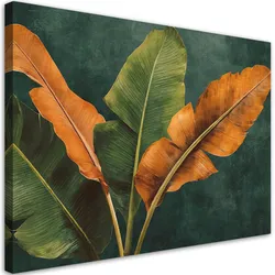 WANDBILD tropische bananenblätter