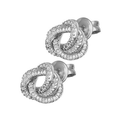 Paar Ohrstecker EMPORIO ARMANI, silber (metallfarben, kristallweiß, kristallweiß), Ohrringe, Damen, Metall, mit Zirkonia (synth.)