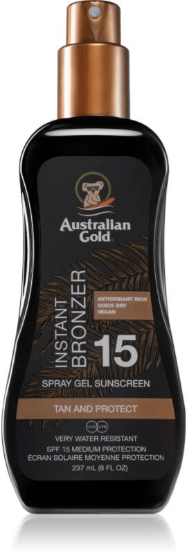 Australian Gold Spray Gel Sunscreen With Instant Bronzer bronzierendes Spray LSF 15 237 ml