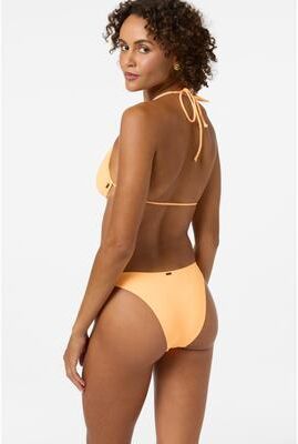 O'Neill s Saltwater Solids Flamenco Cheeky Bikini Bottoms in Neon Apricot Nectar, Size Small, Elastane/Polyamide