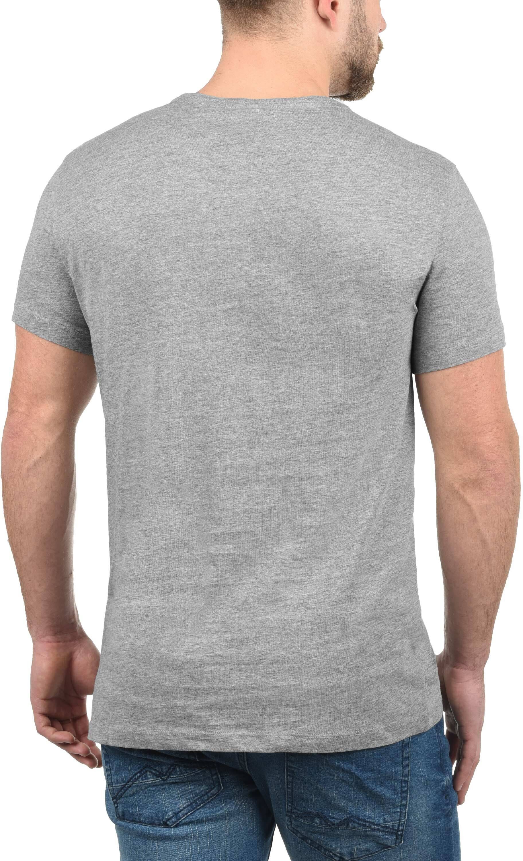 Rundhalsshirt BLEND "Rundhalsshirt BHDoppler", Herren, Gr. M, grau (stone mix), Obermaterial: 100% Baumwolle CO., Shirts Rundhalsshirt