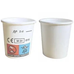 VEPATIM 1000 Schnapsbecher Shotbecher Stamperl Pappbecher weiß mit Eichstrich 2cl 20ml