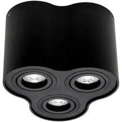 Aufbaustrahler Aufbauleuchte SKAND 3 BLACK 3xGU10 Deckenleuchte rund schwarz dreifach EDO777107 EDO