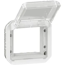 Legrand 069695L Plexo New Einsatz Mosaic Adapter mit transparentem Klappdeckel Ultraweiß