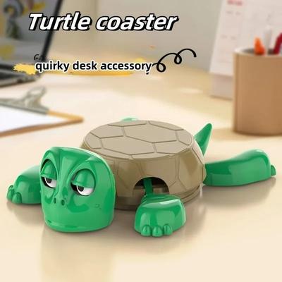 Uplift Picks Interactive Spring Turtle Cat Toy No Battery Desktop Pet Toy green 1 Pc