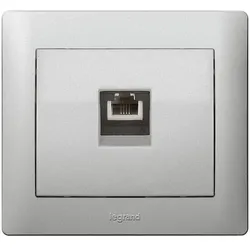 Legrand 771395 Abdeckung VDI 30° flach TAE Beschriftung träger Galea soft Aluminium