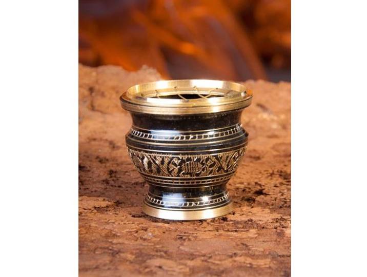 Wierookbrander met netje zwart goud middel