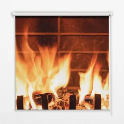 INNENROLLO - Fensterrollo - Rollo - 90x140 cm - Kamin