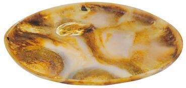 BIDKhome "Tortoiseshell Resin Tray Dia 23.6"" - Tortoiseshell"