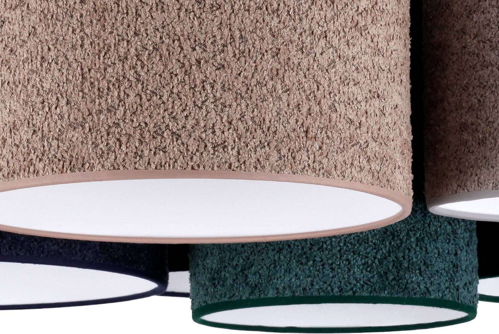 Deckenlampe Boucle Duolla, dimmbar, für Wohn- / Esszimmer, Textil / Stoff / Seide, Deckenlampe