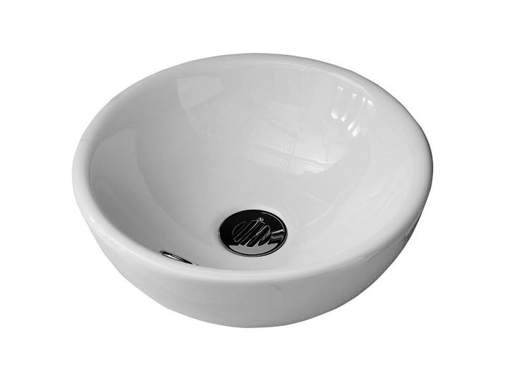 Sadena Waschbecken, Weiß, Keramik, 31x14x31 cm, Permanentablauf notwendig, Badezimmer, Waschbecken & Armaturen, Waschbecken
