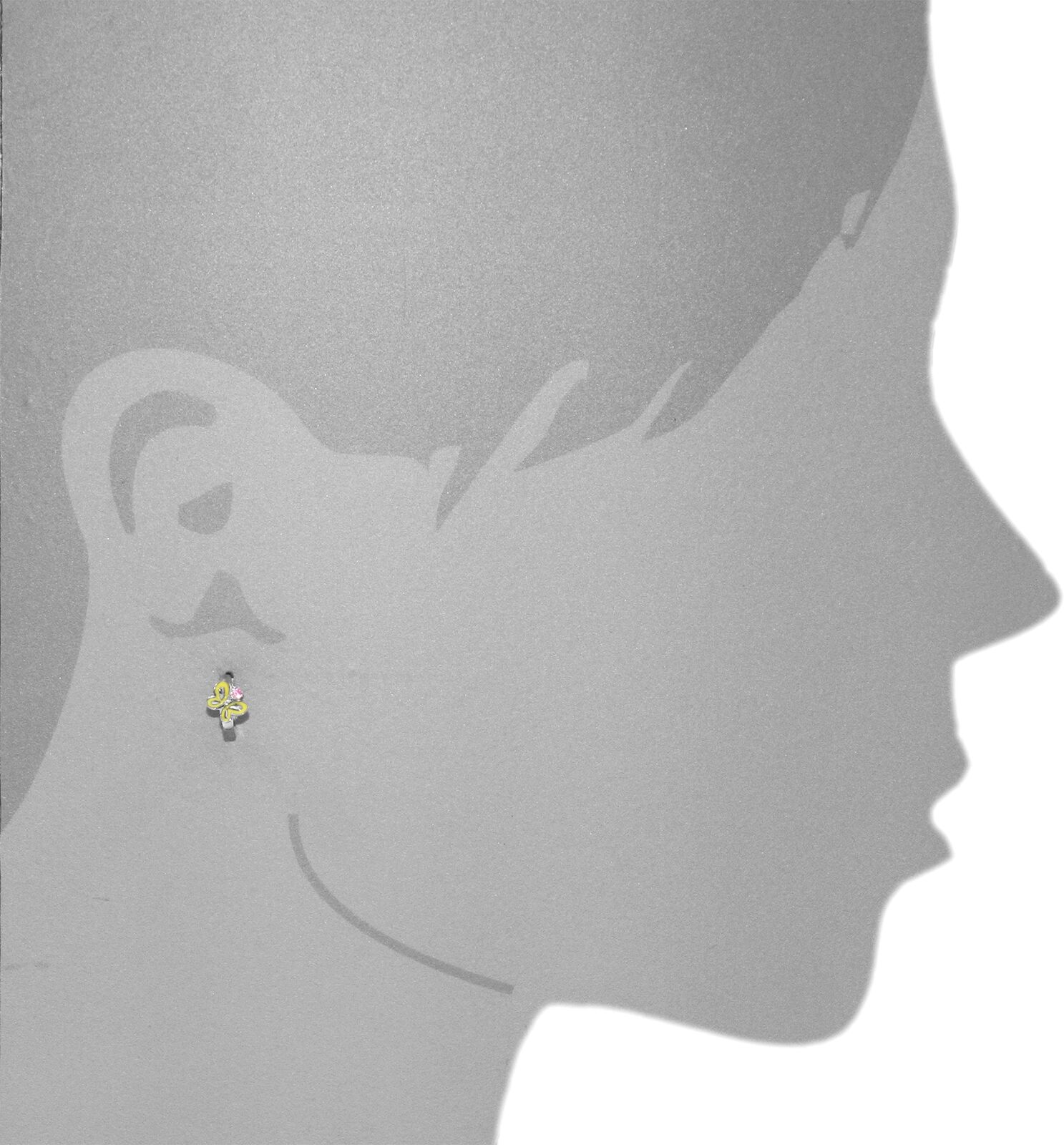 Paar Creolen OSTSEE-SCHMUCK "Ostsee-Schmuck Creole Schmetterling Creole Schmetterling", weiß (weiß, neutral), Ohrringe, Damen, 11x7mm, Silber 925 (Sterlingsilber), Paar Creolen