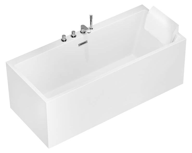 HOME DELUXE Badewanne AMBER - 170 x 58 x 80 cm inkl. Ablauf & vormontierte Armaturen | Acryl-Badewanne, Spa, Luxuswanne, Bad, Badezimmer, Massagedüsen, Eck-Whirlpool, Freistehend, LED Beleuchtung, Zwei Personen, Wellness, Heizung, Integrierter Armatur, Hydromassage, Weiß, Einbau-Whirlpool