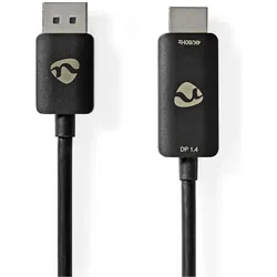 Nedis Displayport-Adapter DisplayPort Stecker HDMI™ Stecker 8K@30Hz Vernickelt Gerade 1. (DisplayPort), Video Adapter, Schwarz