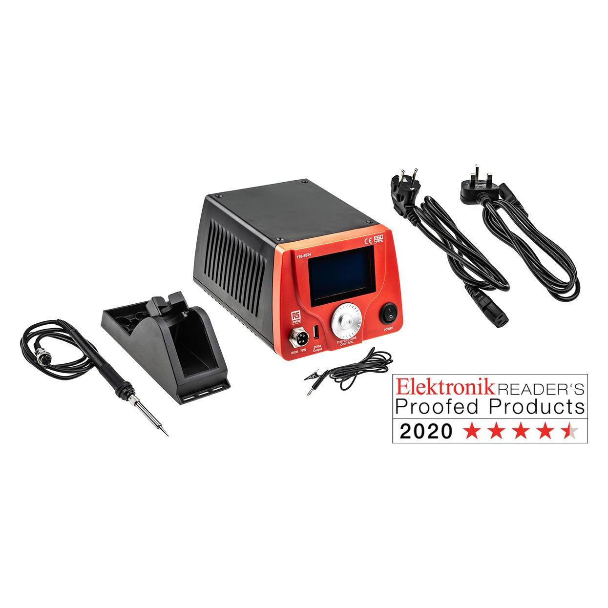 RS PRO 75W LCD Station, EU/UK plug (Lötstation) (1765834)
