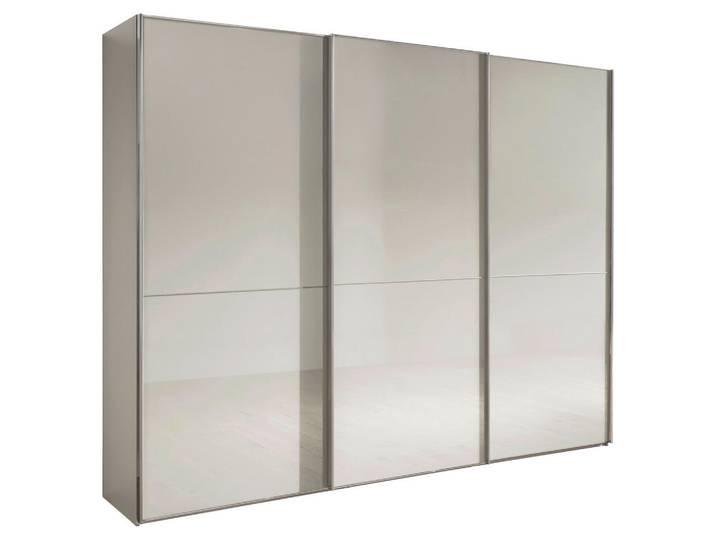 Chameo Schwebetürenschrank, Champagner, Glas, 9 Fächer, 225x217x67 cm, Schlafzimmer, Kleiderschränke, Schwebetürenschränke