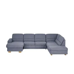 meinSofa Wohnlandschaft grau - Webstoff Marc ¦ blau ¦ Maße (cm): B: 311 H: 85 T: 234.0