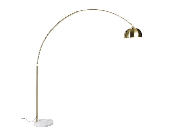 Lampadaire arc en laiton avec base réglable en marbre blanc - XXL