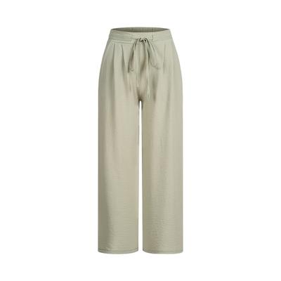 Trainingshose CLOUD 5IVE "CLOUD 5IVE Cloud5ive Weite Stoffhose 2-Pockets", Damen, Gr. M, US-Größen, grün, 80% Viskose, 20% Leinen, unifarben, normal, Hosen Trainingshose