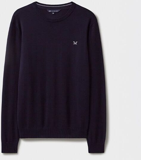Crew Clothing Company Crew Clothing Mens Organic Cotton Crew Neck Knitted Jumper Navy