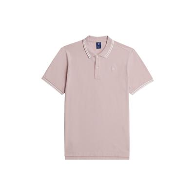 Poloshirt G-STAR "Poloshirt Dunda Slim Stripe Polo", Herren, Gr. M, blau (rosa), Obermaterial: 95% Baumwolle CO(Bio). 5% Elasthan EL., Shirts