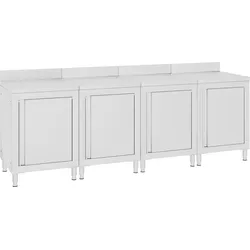 Gewerblicher Arbeitstisch mit Schrank 240x60x96 cm Edelstahl