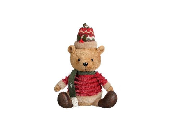 Pluche deco beer 53 cm rood