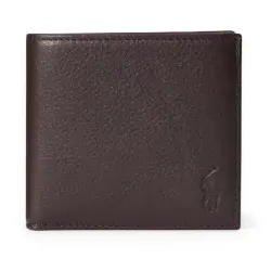 Polo Ralph Lauren Unisex. 405914235001 Braunes Portemonnaie aus genarbtem Leder (OSFA), Lässig, Klassisch